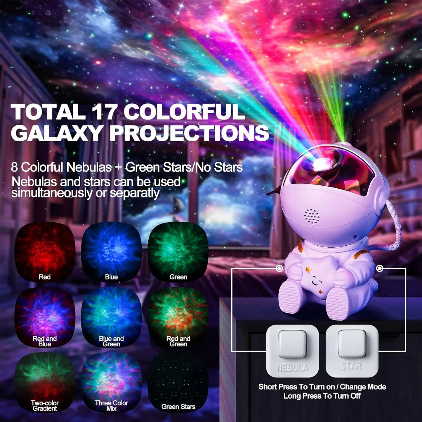 LED Astronaut Galaxy Projector